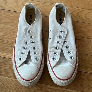 White converse no laces